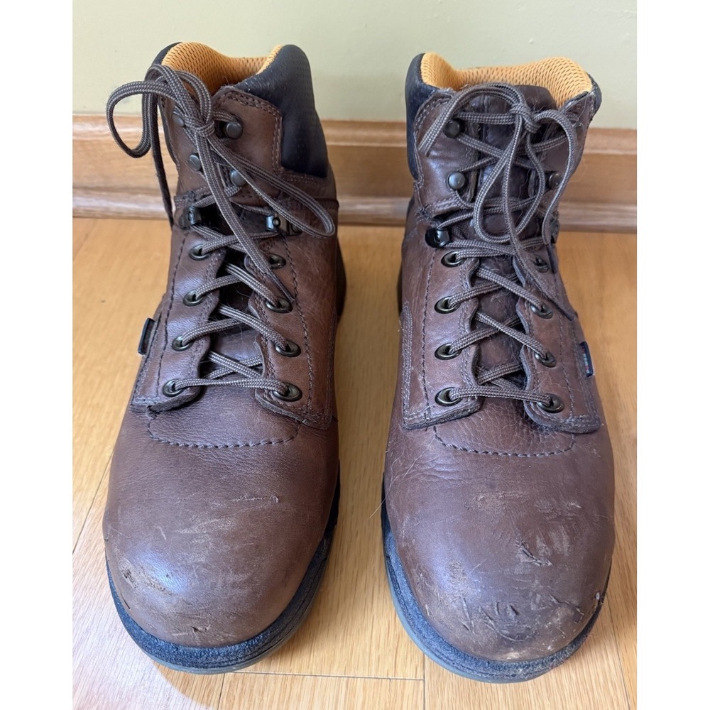 Timberland Pro Titan 6" Safety Toe Mens Sz 12W Leather Boots Brown